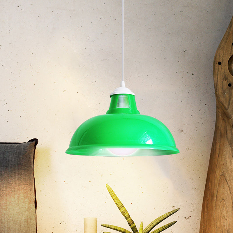 Vintage Pendant Light With Acrylic Coin Pattern Shade - 1 Bulb Red/Yellow/Green Restaurant Ceiling