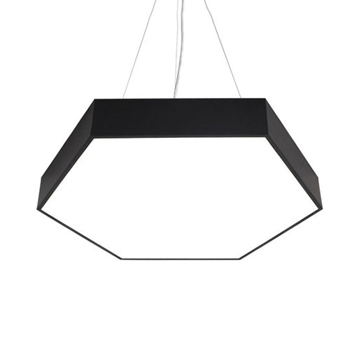 Contemporary Hexagon Pendant Lamp With Led Yellow/Silver/Purple Metal Ceiling Light Multiple Sizes