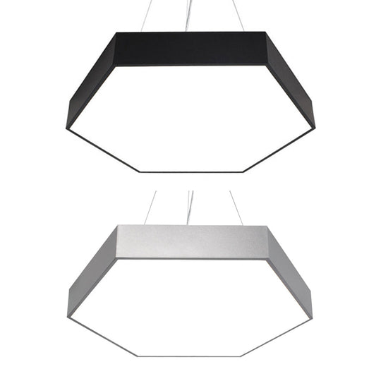 Contemporary Led Hexagon Pendant Lamp - Yellow/Silver/Purple 12’/18’/23.5’ Wide