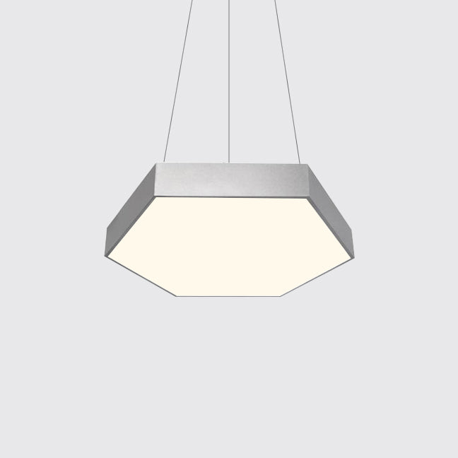 Contemporary Hexagon Pendant Lamp With Led Yellow/Silver/Purple Metal Ceiling Light Multiple Sizes