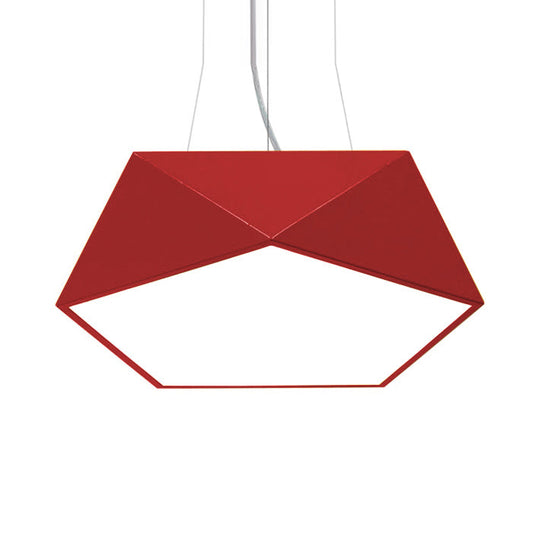 Modern Pentagon Pendant Light With Led - 16.5/20.5/24.5 Wide White/Black/Yellow Ceiling Lamp Acrylic