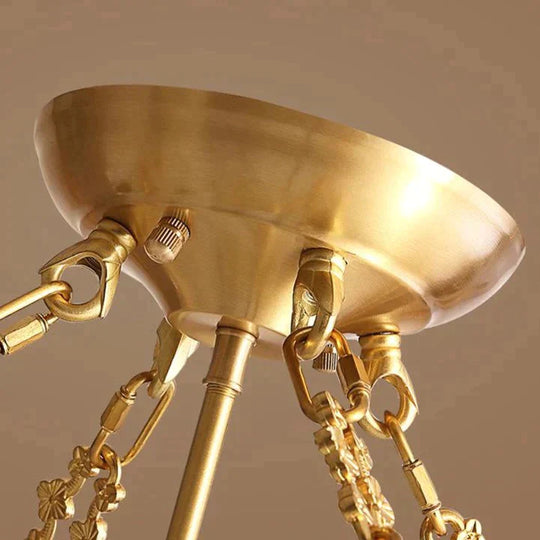 Country Style Room Living Copper Ceiling Lamp