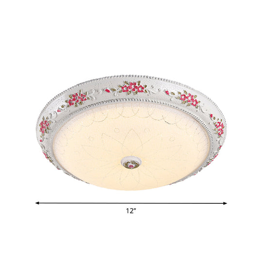 Traditional Style Led Flush Mount Ceiling Light In Cream Glass Available 3 Sizes