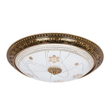 Antiqued Bowl Shade Glass Flush Mount Lamp In Gold With Led 12.5’/15’/19’ Width And Warm/White Light