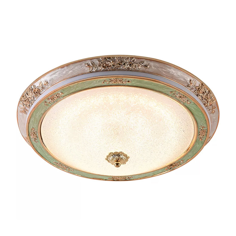 Green Seeded Glass Flush Mount Led Lamp In Warm/White Light Available 3 Sizes: 14’ 16’ 19.5