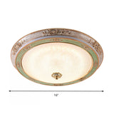Green Seeded Glass Flush Mount Led Lamp In Warm/White Light Available 3 Sizes: 14 16 19.5