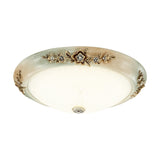 Traditional Led Dome Ceiling Light With Milky White Glass In 3 Sizes And 2 Temperatures -White/Brown