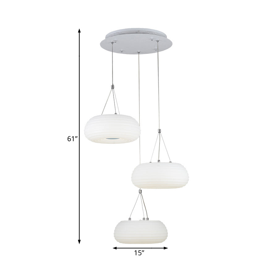Modern White Doughnut Pendant Lamp: Led Metal Ceiling Light For Dining Room