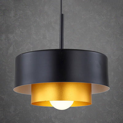 Modern Metal Drum Suspension Lamp With Acrylic Diffuser - Stylish Ceiling Pendant Light Black/Brown