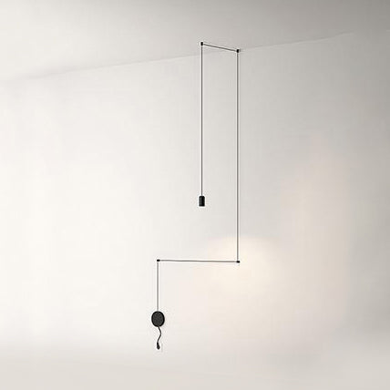 Contemporary Black Metal Ceiling Pendant Light With Line Hanging - Available In 1/3/9 Lights For