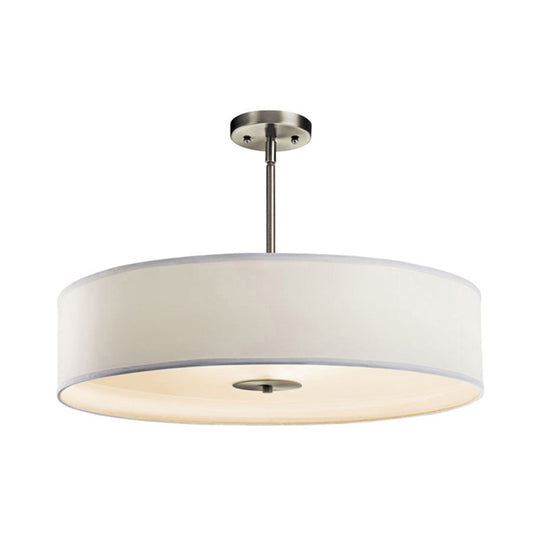 Modern White Led Drum Pendant Light Fixture - 16/19.5/23.5 Dia