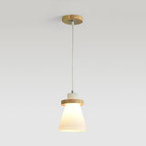 White Tapered Shade Hanging Lamp With Round Canopy - Elegant Milk Glass Pendant Lighting For Office
