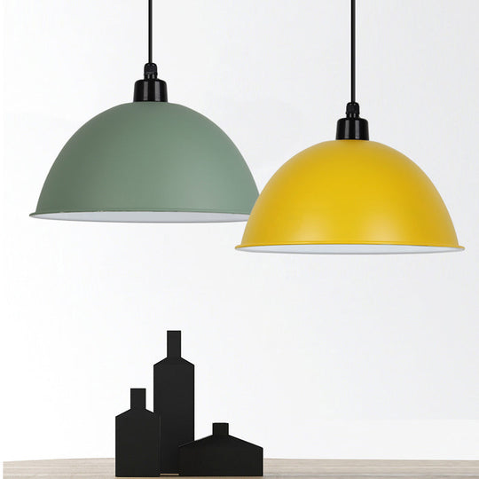 Nordic Stylish Bowl Pendant Lamp - Single Light Aluminum Hanging For Gallery Cafe