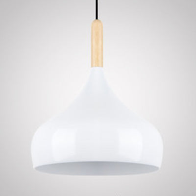 Contemporary Aluminum Onion Pendant Light - Balcony Hallway Suspension 9.5/12/14 Width 1 Bulb White