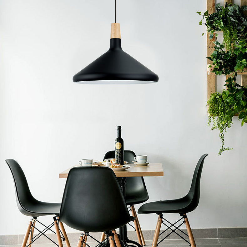 Nordic Aluminum Coolie Shade Suspension Pendant Light - 1 Head 7/10.5/15 Inch Wide Ideal For Office