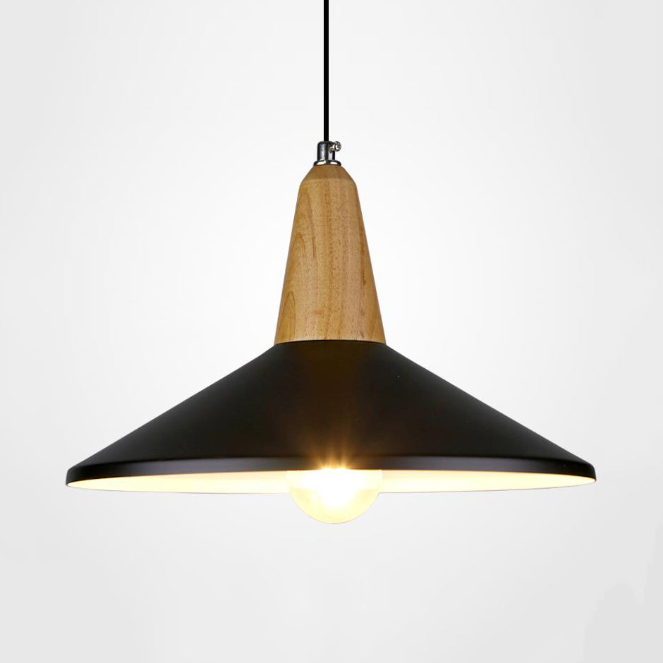 Nordic Style Aluminum & Wood Pendant Light - Perfect For Study Room Black / 14’