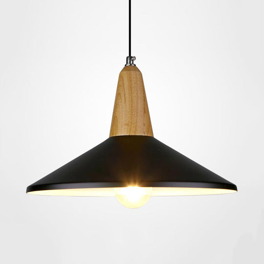 Nordic Style Aluminum & Wood Pendant Light - Perfect For Study Room Black / 14’