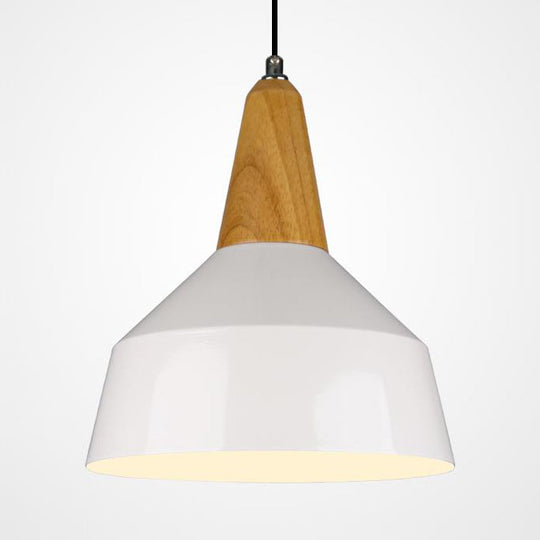 Stylish Nordic Pendant Light For Study Room - Aluminum & Wood Suspension White / 10