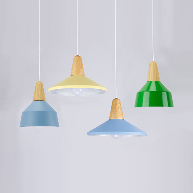 Adjustable Aluminum Pendant Light - Modern Macaron Design 10/14 Inch Width Single Head Living Room