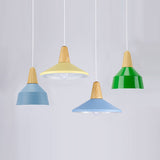 Adjustable Aluminum Pendant Light - Modern Macaron Design 10/14 Inch Width Single Head Living Room