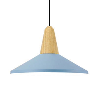 Adjustable Aluminum Pendant Light - Modern Macaron Design 10/14 Inch Width Single Head Living Room