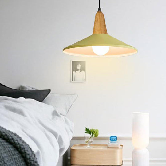 Adjustable Aluminum Pendant Light - Modern Macaron Design 10/14 Inch Width Single Head Living Room