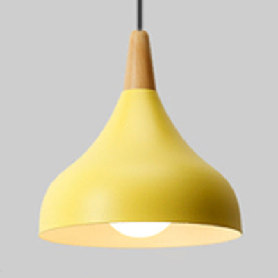 Macaron Loft Pendant Lamp - Metal Onion Ceiling Light For Kindergarten Yellow