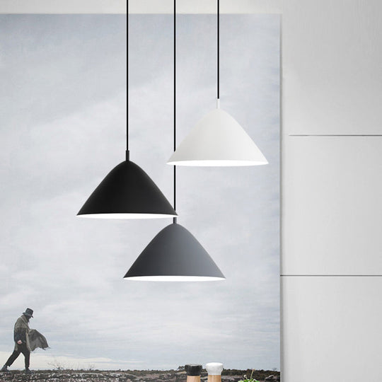 Minimalistic Pyramid Hanging Light In Monochrome Tones - Ideal For Study Room Décor’ Or