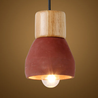 Nordic Style Cement Torch Pendant Lamp For Tea Station - Single Light