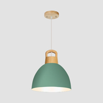 Aluminum Kitchen Corridor Pendant Light With Macaron Design - Enhanced Illumination 1 Bulb Green
