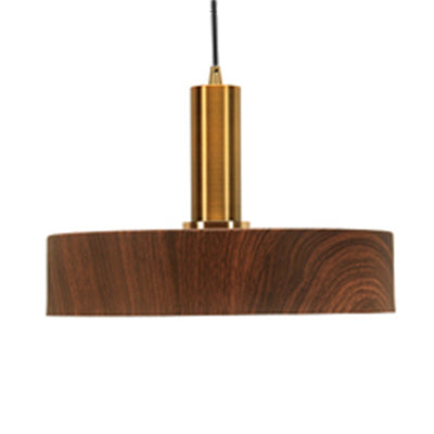 Stylish Wood Pendant Light For Bedroom Or Porch - Small Brown And Modern / 12’