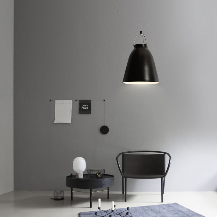 Minimalist Monochrome Pendant Light: Stylish 8/16 Inch Wide Aluminum Hanging Light With Bucket