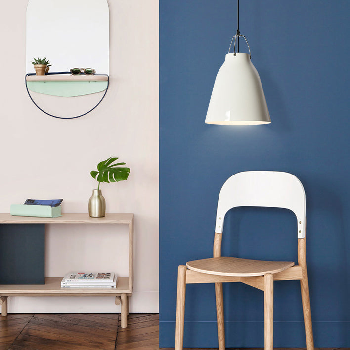 Minimalist Monochrome Pendant Light: Stylish 8/16 Inch Wide Aluminum Hanging Light With Bucket