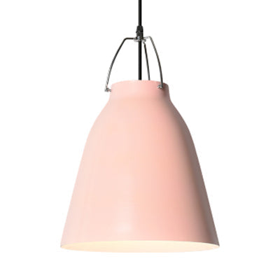 Macaron Aluminum Pendant Light - Candy Colored Bucket Hanging In Dark Blue/Light Blue/Pink For