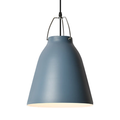 Candy Colored Bucket Hanging Light - Macaron Aluminum Pendant (1 Light) In Blue/Pink For Office Or