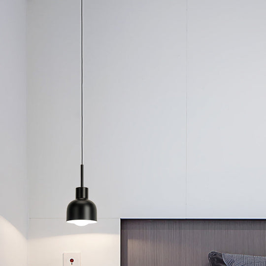 Contemporary Single Head Pendant Light - Sleek Aluminium Hanging For Restaurant Foyer