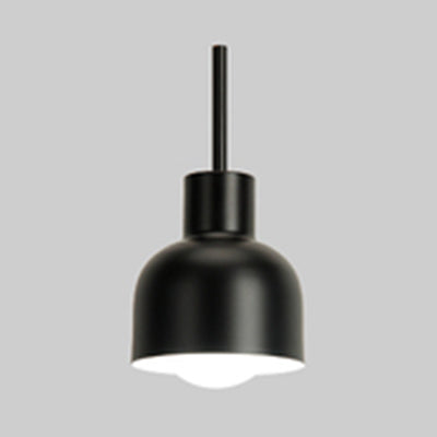 Contemporary Single Head Pendant Light - Sleek Aluminium Hanging For Restaurant Foyer Black