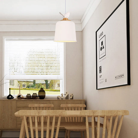 Bird Aluminum Hanging Pendant Lamp With Empire Shade - Contemporary Porch Light