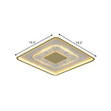 Modern Led Ceiling Mounted Lamp In White And Gold With Square Flush Design