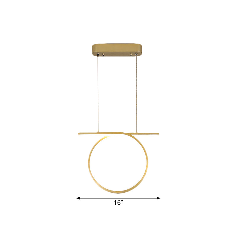 Gold Nordic Led Ring Light For Dining Hall Suspension