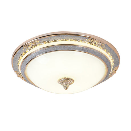 Sleek Glass Apricot Ceiling Lamp - Led Flush Mount Light Bowl-Shape Simplicity 14/16/19.5 Dia
