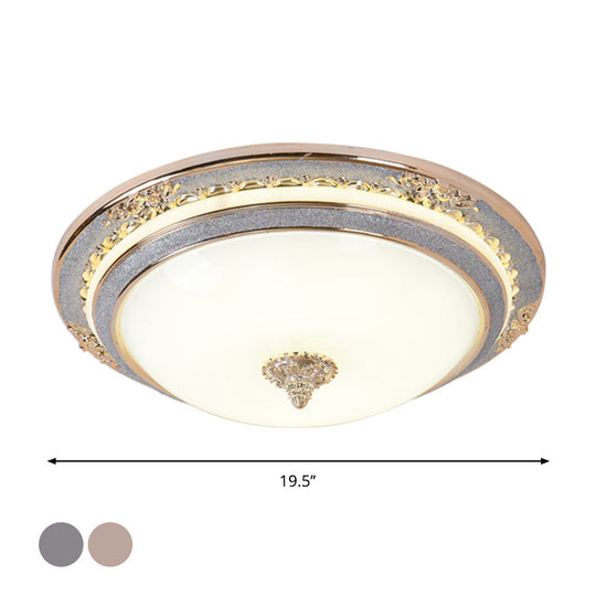 Sleek Glass Apricot Ceiling Lamp - Led Flush Mount Light Bowl - Shape Simplicity 14’/16’/19.5’ Dia
