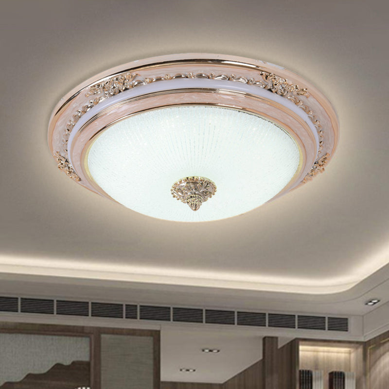 Sleek Glass Apricot Ceiling Lamp - Led Flush Mount Light Bowl-Shape Simplicity 14/16/19.5 Dia