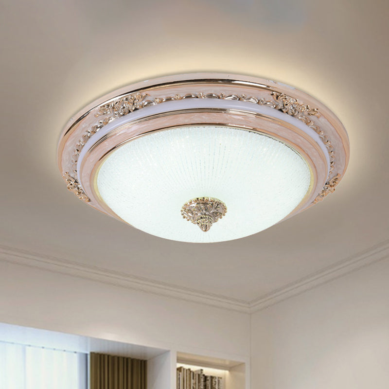 Sleek Glass Apricot Ceiling Lamp - Led Flush Mount Light Bowl - Shape Simplicity 14’/16’/19.5’ Dia