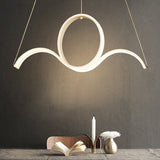 Modern Acrylic Led Pendant Chandelier For Dining Room – Twisting Design In Warm/White Light