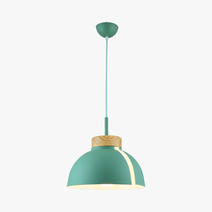 Nordic 1-Light Metal Dome Ceiling Pendant - Pink/White/Black Suspension Light Green