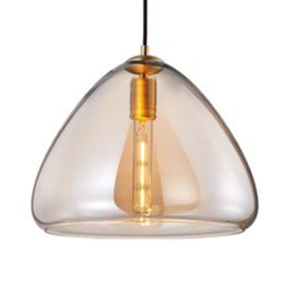 8.5 & 10 Wide Cone Pendant Lamp: Amber/Smoky Glass Post-Modern Hanging Light Amber /