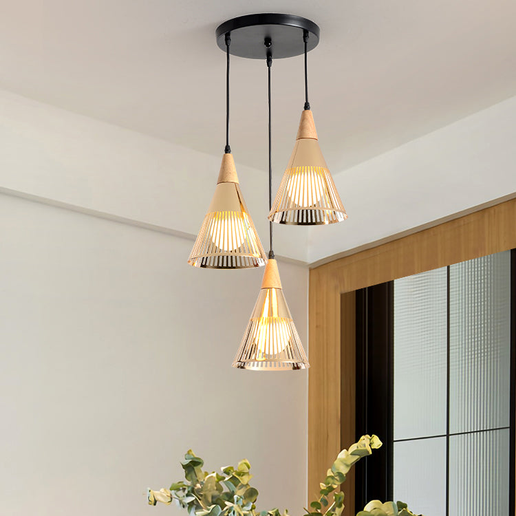 Modern Gold Metallic Conical Ceiling Light For Restaurant Cafe - Stylish Overhead Lighting