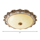 Traditional Glass Flush Dome Light In Warm/White Led - Various Sizes Available