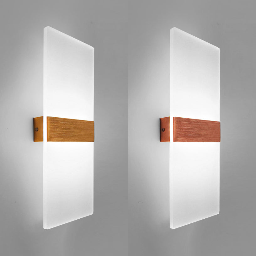 Modern Led Wall Sconce In Oval/Rectangular/Convex Shape - 8/10.5 Wide Warm/White/Natural Light